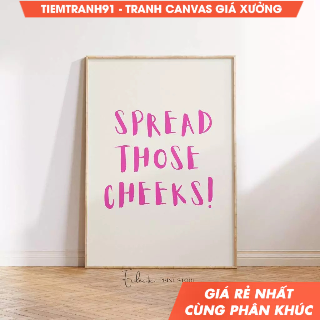 Tranh treo tường, Toilet Wall Art Funny Bathroom Wall Decor Cute Toilet Print Spread Those Cheeks Po