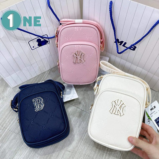 Túi đeo chéo mini mlb ny korea diamond monogram pu emboss phone pouch new york yankees full tag code