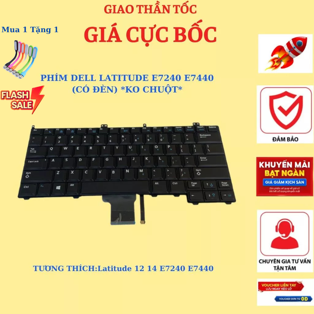 Bàn Phím Laptop DELL LATITUDE E7240 E7440 E7440 E7240 Led Hàng Cao Cấp Bảo Hành 6 Tháng