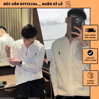  Áo Sơ Mi Nam Rap Lau Rừn Họa Tiết Logo Thêu Ngựa Siêu Nét_Áo Sơ Mi Nam Nữ Chất Vải Lụa Nến Cao Cấp 