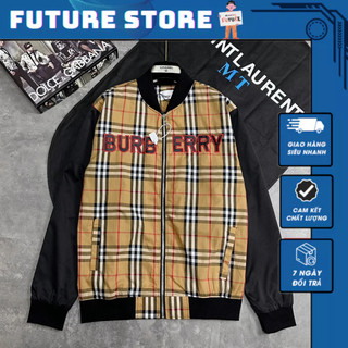 Áo khoác bomber burb.bery phối thân thêu chữ hot new 2023 - áo khoác bomber nam nữ cao cấp