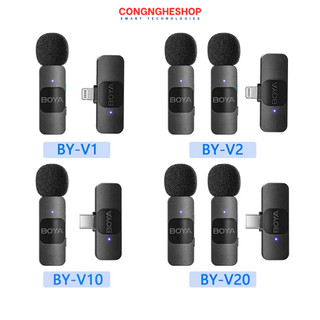 Micro cài áo không dây 2.4ghz boya by-v1/by-v2/by-v10/by-v20 lightning/type-c - hàng chính hãng
