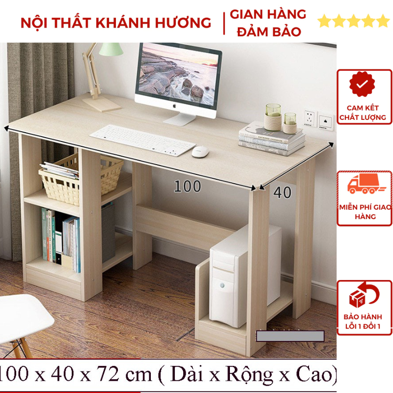 Bàn Học Bàn Làm Việc Có Ngăn Để Cây Thân Máy Tính Có Ngăn Để Sách Bàn Văn Phòng