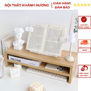KỆ ĐỂ SÁCH - KỆ MÁY TÍNH - DECOR LẮP GHÉP - 2 TẦNG