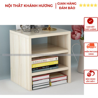 KỆ SÁCH ĐỂ BÀN 3 TẦNG LẮP GHÉP - MÀU VÂN GỖ