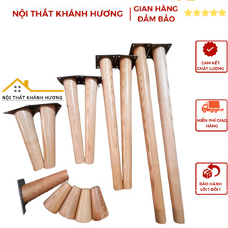 Chân Gỗ Có Đế Tiện Tròn Bắt Chân Bàn Chân Tủ ( chân nghiêng)