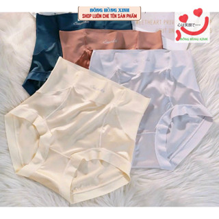 Combo 5 Quần lót nữ lụa satin cạp cao gen bụng,nâng mông kháng khuẩn ( quần lụa Satin)