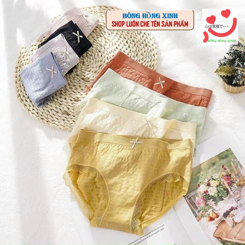 COMBO 5- 10 Quần Lót Nữ Cotton Dệt Kim, kháng khuẩn co dãn tốt 42-60kg