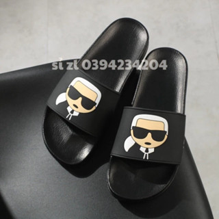 Dép Nam Nữ QUai Ngang, Dép PU Karl cute mẫu mã đẹp form dáng năng động