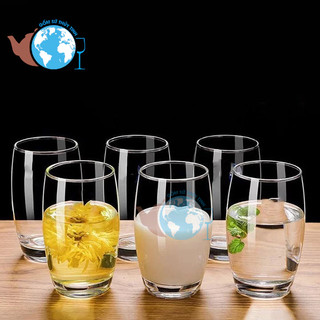 6 Ly thủy tinh 350ml bầu trơn thon LUMI , 6 ly thủy tinh trắng đẹp