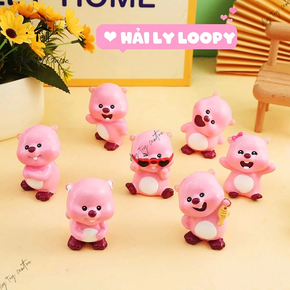 Sưu tầm quà tặng ý nghĩa đồ chơi BLIND BOX hộp mù mô hìnhmini hải ly hồng loopy cute HẢI LY LOOPY
