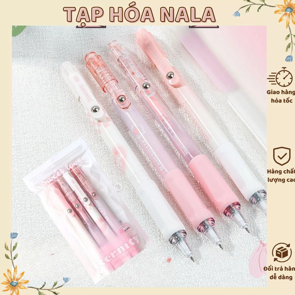 Bút Mura Gel Đen Sweet Love/ M-8925 có thanh cài, đệm tay - Tiệm Bút NALA