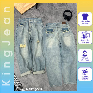 Quần Baggy Jean Nữ Lưng Cao Bigsize đến 80kg MS0109 Hàng VNXK Thời Trang KingJean