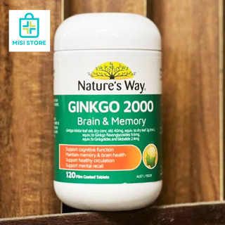 ( Lọ 120v ) Bổ não High Trength Ginkgo Biloba 2000 Nature's Way ( NTW )