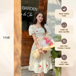 Váy đầm dáng xòe cổ vuông họa tiết hoa Emma Dress YV150 YAME