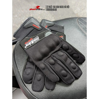 Găng tay xe máy Madbiker dài ngón đen MAD01