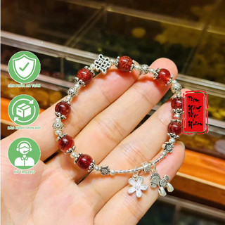 Vòng Tay TA Tóc Đỏ Mix Cham Bạc