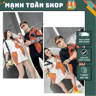 Áo Phông Nam Lờ Vê Họa Tiết Hình In Logo Vàng Phối Siêu Đẹp - Áo Thun Nam Nữ Lờ Vê In Vàng Siêu Đẹp