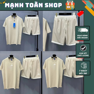 Bộ Quần Đùi Nam A Di Đạt Logo Cao Thành Dập Nổi Phối Quần Lưới Tàu Siêu Mát_Bộ Quần Short Đùi Nam Chất Vải Cotton Scap