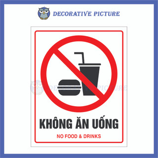 Biển Cấm Không Ăn Uống - No Food & Drinks