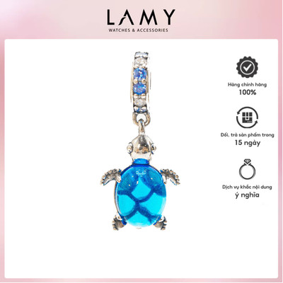 Charm bạc LAMY Rùa biển xanh Murano Glass Blue Sea Turtle 1253