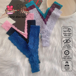 TỔNG HỢP - QUẦN LÓT REN SEXY -Chíp Lót Ren Lọt Khe Chữ Y Màu Trơn - cochunhoquan11