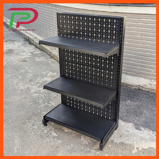 Kệ siêu thị đơn dài 70 x rộng 35 x cao 120 x 3 tầng, kệ siêu thị màu đen