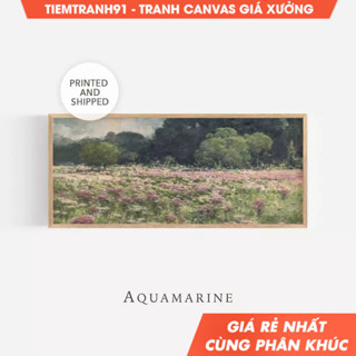 Tranh treo tường, Panoramic Landscape Painting, Horizontal Landscape Wall Art, Large Wall Art, Rustic Decor, Living Room