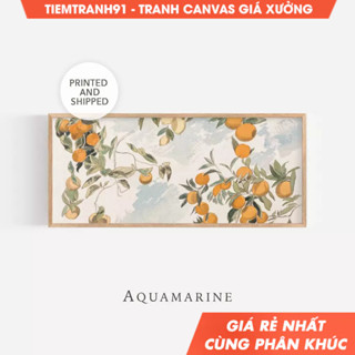 Tranh treo tường, Orange Tree Print, Vintage Panoramic Print, Orange Horizontal Print, Kitchen Wall Art