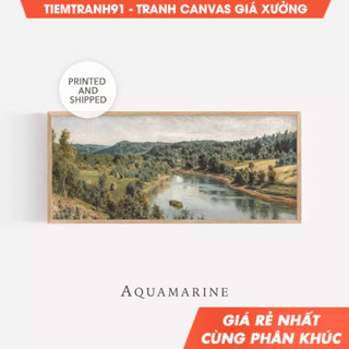 Tranh treo tường, Landscape Print, Horizontal Landscape Painting, Canvas Wall Art, Cottage Decor, Living