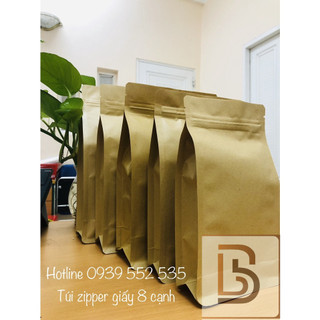 Túi zip giấy 8 cạnh, có màn chống thấm, nhiều size