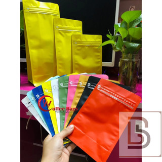 [500gr/size-không val] - túi zip 8 cạnh đựng cafe: [Xanh rêu, đỏ, xanh ngọc, giấy, đen, trắng sữa, xanh ngọc...]