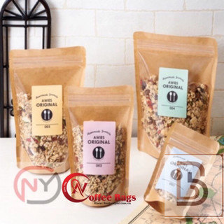 [500gr/Size] túi zipper đáy đứng 1 mặt giấy 1 mặt trong(SẢN PHẨM Y HÌNH)
