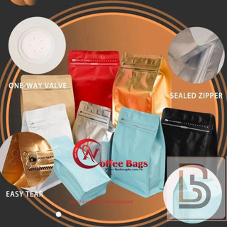 [1kg/size] túi zipper 8 cạnh đựng cafe - ĐÃ ĐÓNG VAL (Full size, nhiều màu)