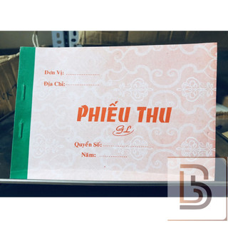 1 Quyển phiếu thu 2 liên (100 tờ - 50 bộ)