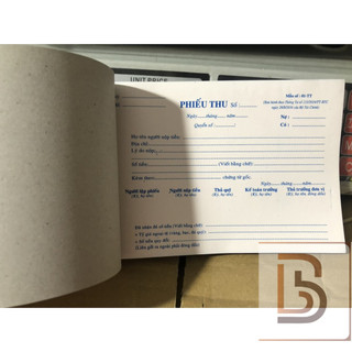 1 Quyển phiếu thu 2 liên (100 tờ - 50 bộ)