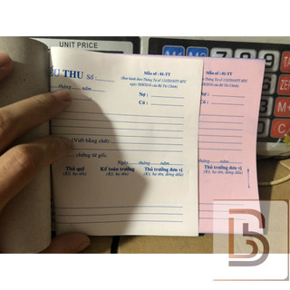 1 Quyển phiếu thu 2 liên (100 tờ - 50 bộ)