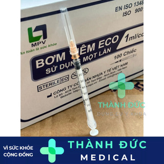 Bơm tiêm xilanh 1ml kim 26G tiêm thẩm mỹ meso 34G, tiểu đường, vaccine