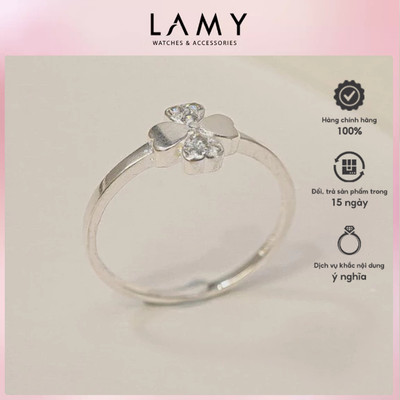 Nhẫn bạc LAMY Four Leaf Stone Ring Silver 8350- Nhẫn bạc ta cao cấp