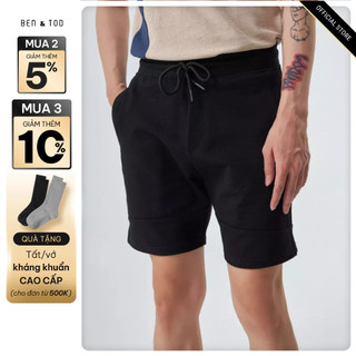 Quần short nam ngắn form SLIM FIT BEN & TOD 19320 vải cotton xuất xịn lưng đai thun co giãn 4 chiều chuẩn form nam tính