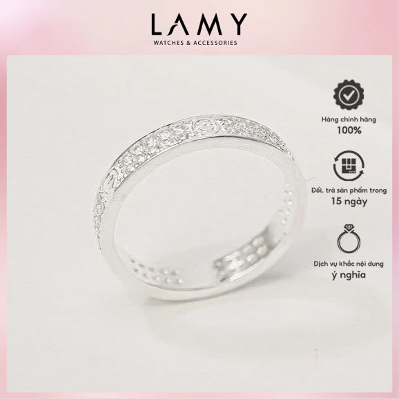 Nhẫn bạc LAMY Crystal Gemstone Eternity Ring Silver 8317- Nhẫn bạc ta cao cấp