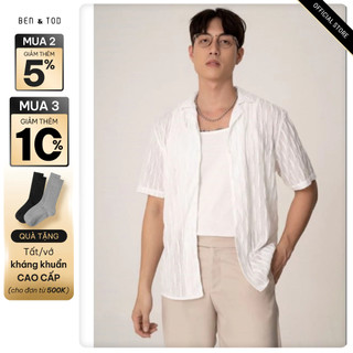 Áo sơ mi nam form regular ben & tod cs1613bb397 tay ngắn basic thanh lịch đứng form nam tính
