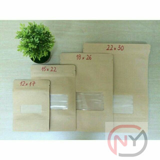 200gr Túi zipper giấy kraft có cửa sổ - hàng có sẵn