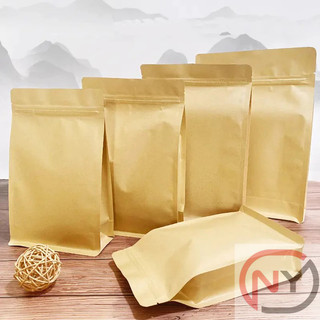 [1Kg/size - HÀNG NHẬP] Túi giấy kraft 8 cạnh - không cửa sổ -  xếp bên hông đáy vuông