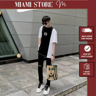 Áo Phông Nam Nữ Phối Họa Tiết An Thuyên New 2023 - Áo Thun Nam Nữ Bản Chữ Thêu Cao Cấp