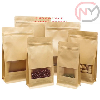 [1kg/size - HÀNG NHẬP] - Túi zipper giấy Kraft 8 cạnh có cửa sổ - không cửa sổ