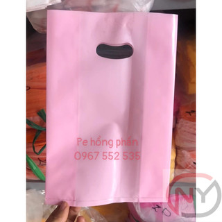 Túi nilon pe màu hồng paste