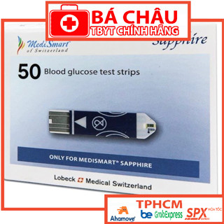[CHÍNH HÃNG] MEDISMART SAPPHIRE 50 QUE - Que thử đường huyết dùng cho máy MediSmart Sapphire, test tiểu đường