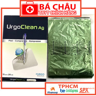 [CHÍNH HÃNG] URGOCLEAN Ag 10x10, 15x15cm chứa bạc làm sạch nhiễm khuẫn chống loét, thấm hút, loại bỏ mảnh hoại tử Urgo