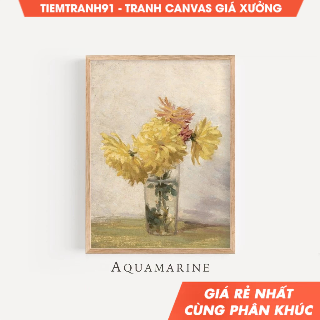 Tranh treo tường, Flowers Painting, Still Life with Flowers, Spring Wall Art, Antique Flowers Painti